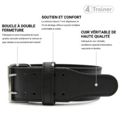 Ceinture De Force En Cuir - HALTÉROPHILIE - 4TRAINER -Aptitude Équipement ceinture de force en cuir halterophilie 4trainer 2