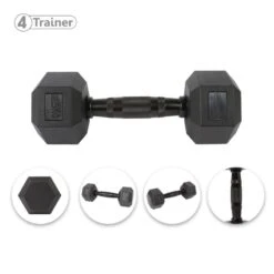 HALTÈRE HEXAGONAL - à L'unité - BL4CK - 4Trainer -Aptitude Équipement haltere hexagonal a l unite bl4ck 4trainer 1