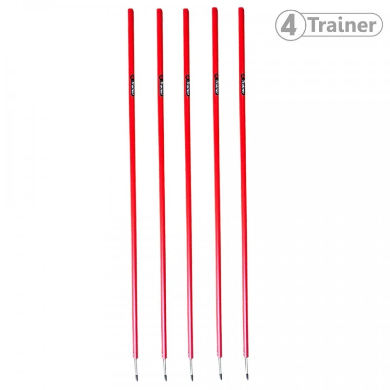 PIQUETS SLALOM - Pointe Acier Rouge - LOT DE 5 - 160cm - 4TRAINER 3 PIQUETS SLALOM - Pointe Acier Rouge - LOT DE 5 - 160cm - 4TRAINER