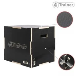 PLYOBOX 3 En 1 - Surface Anti-Dérapante - 4TRAINER -Aptitude Équipement plyobox 3 en 1 surface anti derapante 4trainer 2