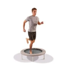 TRAMPOLINE PRO - 48 Ressorts - Charge Max 180 Kg -Aptitude Équipement trampoline pro bleu argent 2